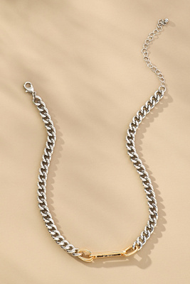 By Anthropologie Mixed Metal Chain Necklace In Silver