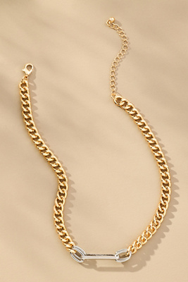 By Anthropologie Mixed Metal Chain Necklace In Gold