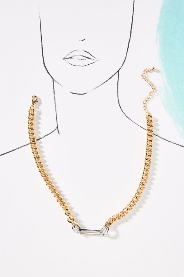 Mixed Metal Chain Necklace #3