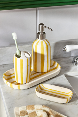 Striped Ceramic Soap Dish - Thumbnail 2