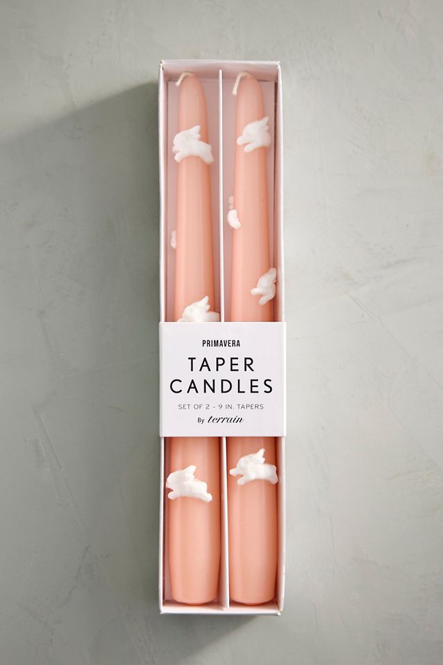 Hopping White Bunny Taper Candles, Set of 2 #2