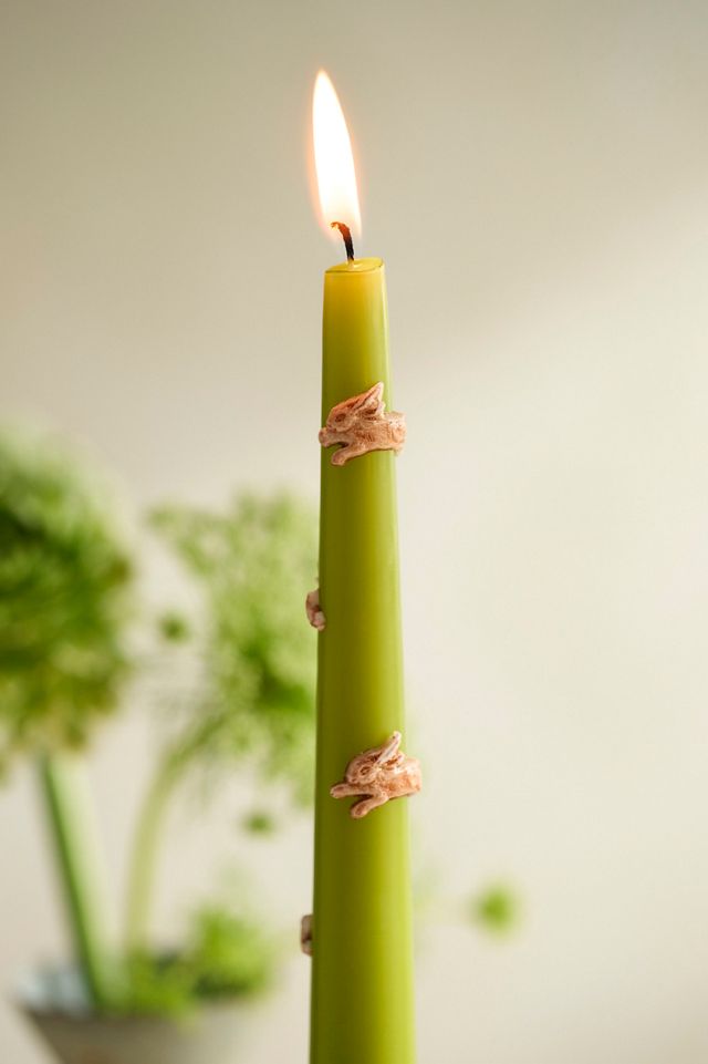Hopping Brown Bunny Taper Candles, Set of 2 #1