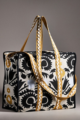 By Anthropologie Jacquard Weekender Tote
