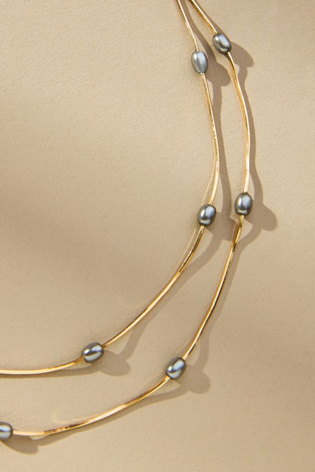 Dainty Pearl Layered Necklace #4