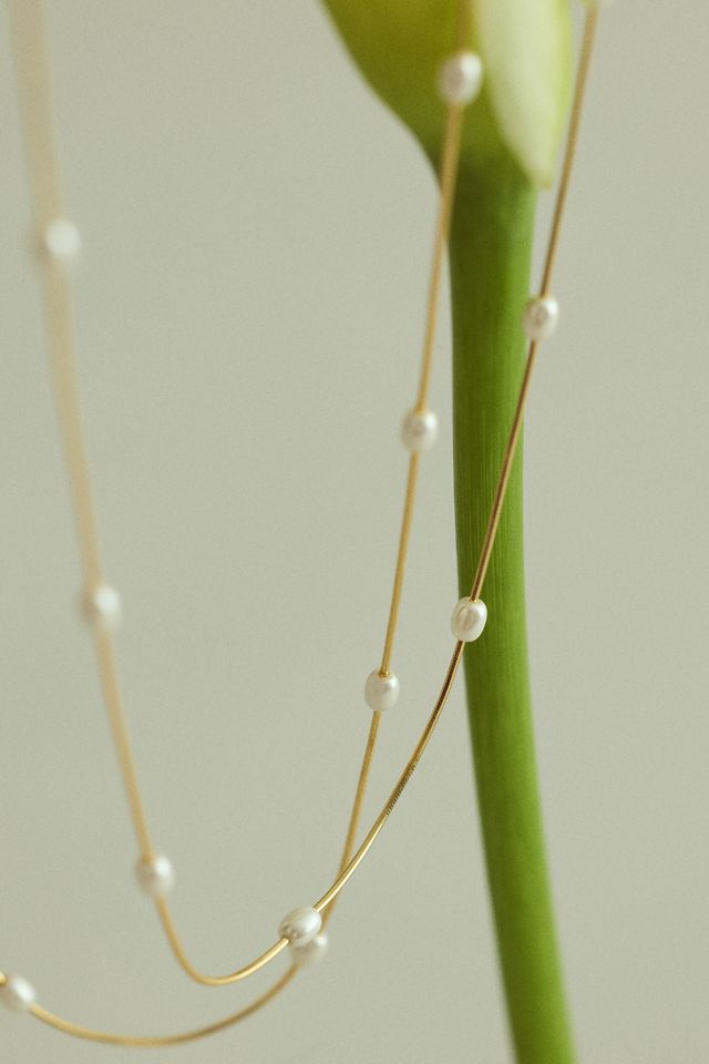 Dainty Pearl Layered Necklace #4