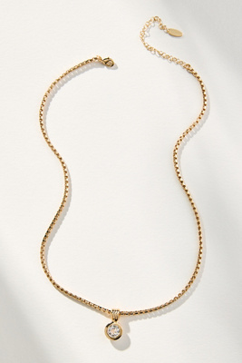 By Anthropologie Classic Crystal Necklace In Gold