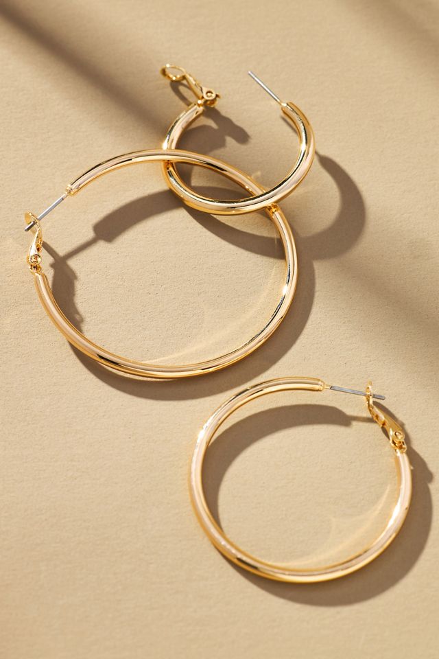 Aretes Clásicos de Aro, Juego de 3 #1