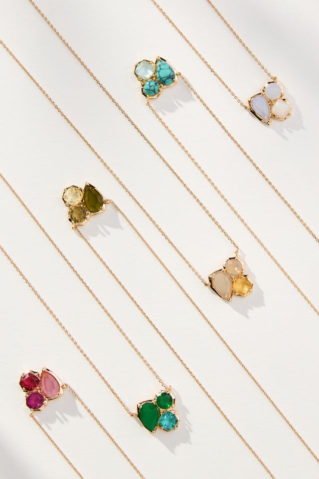 Dainty Crystal Cluster Necklace #1