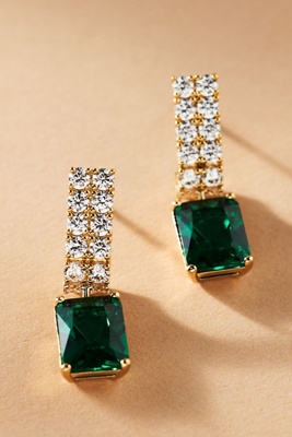 Nadri Emerald Isle Drop Post Earrings In Green
