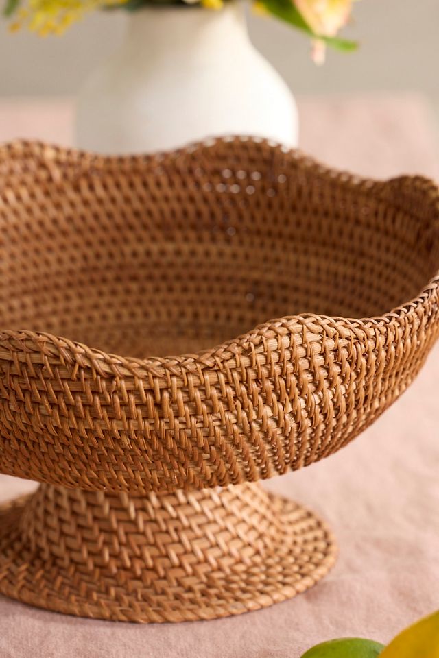 Scalloped Rattan Bowl #1