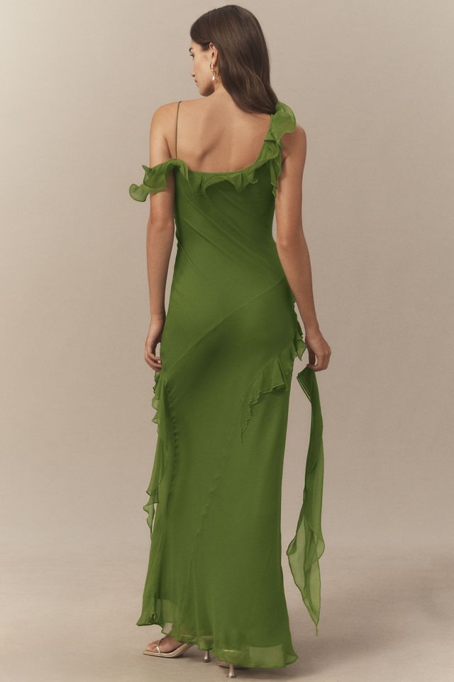 De La Vali Hemera Ruffled Silk Scarf Maxi Dress #1