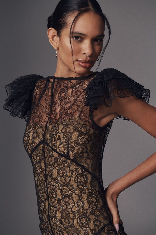 De La Vali Nephele Lace High-Neck Maxi Dress #2
