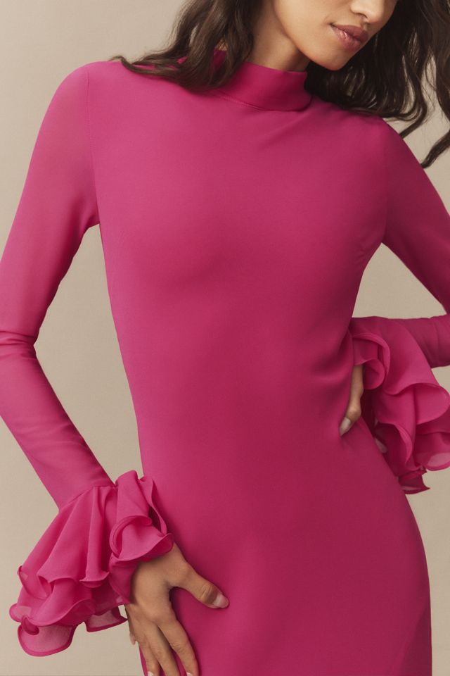 De La Vali Diara Long-Sleeve Mock-Neck Maxi Dress #2