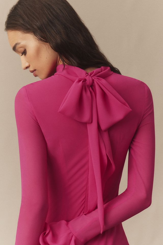 De La Vali Diara Long-Sleeve Mock-Neck Maxi Dress #3