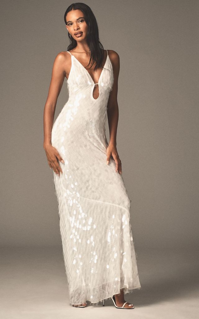 MISHA Sapphire Sequin Plunge Maxi Dress #2