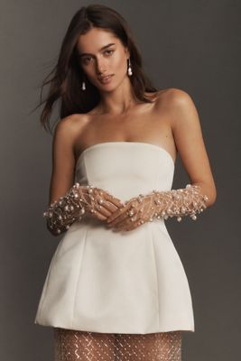 Blossom Veils Embellished Fingerless Gloves