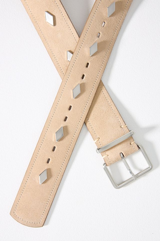Square Suede Studded Belt #2