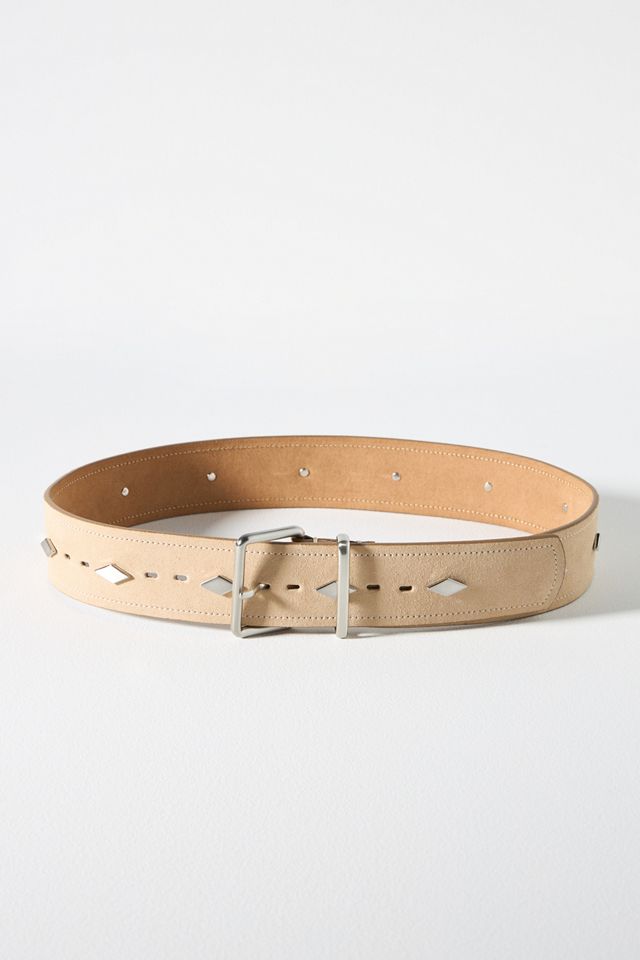 Square Suede Studded Belt | Anthropologie