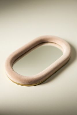 Raquel Velvet Oval Mirror Decorative Tray