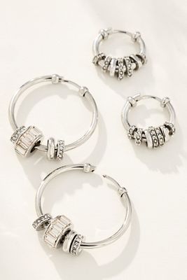 Charm Hoop Earrings, Set of 2