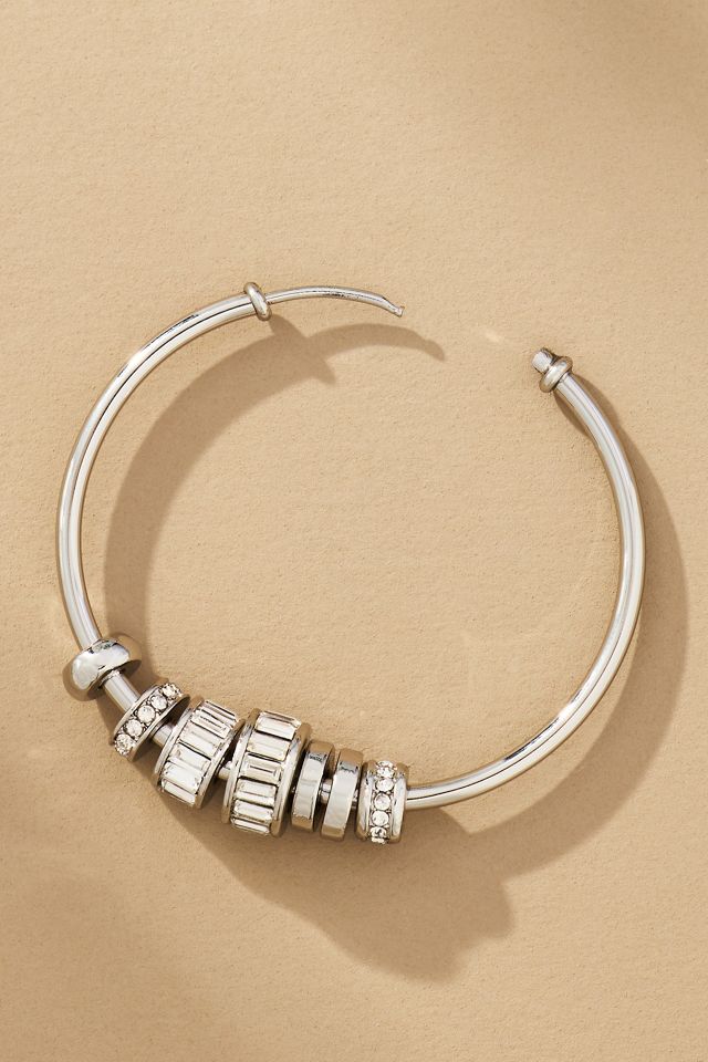 Crystal Charm Hoop Earrings #1