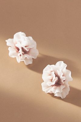 Deep Blush Floral Stud Earrings