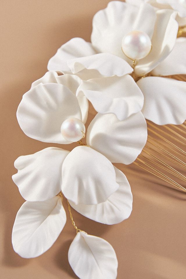 Twigs & Honey Clay Floral Hair Comb #1