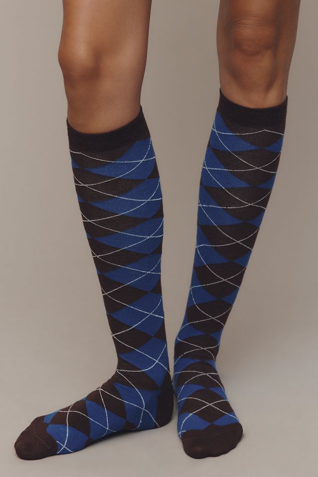 Damson Madder Argyle Knee-High Socks #2