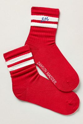 Damson Madder Sporty Socks In Red
