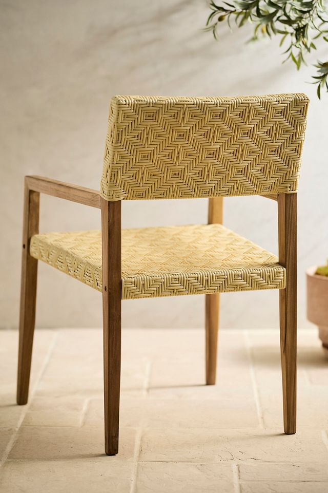 Havana Wicker + Teak Dining Chair, Neutral Diamond #3