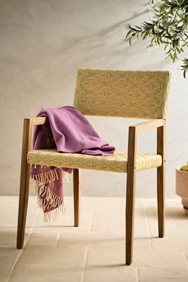 Havana Wicker + Teak Dining Chair, Neutral Diamond