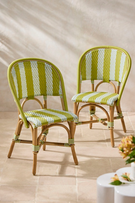 Terrain Striped Woven Indoor/outdoor Bistro Chairs, Set Of 2