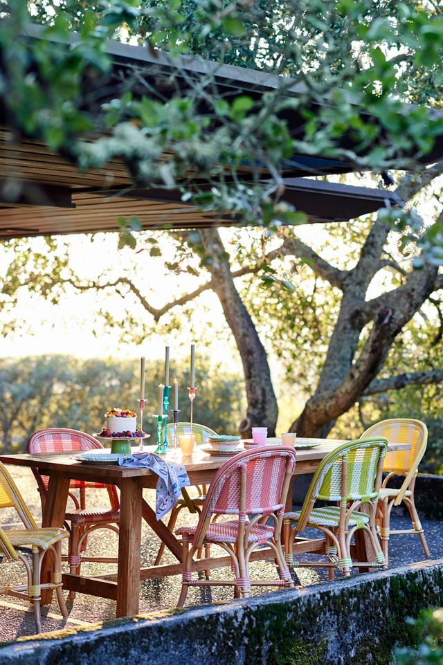 Striped Woven Indoor/Outdoor Bistro Chairs, Set of 2 #9