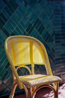Striped Woven Indoor/Outdoor Bistro Chairs, Set of 2