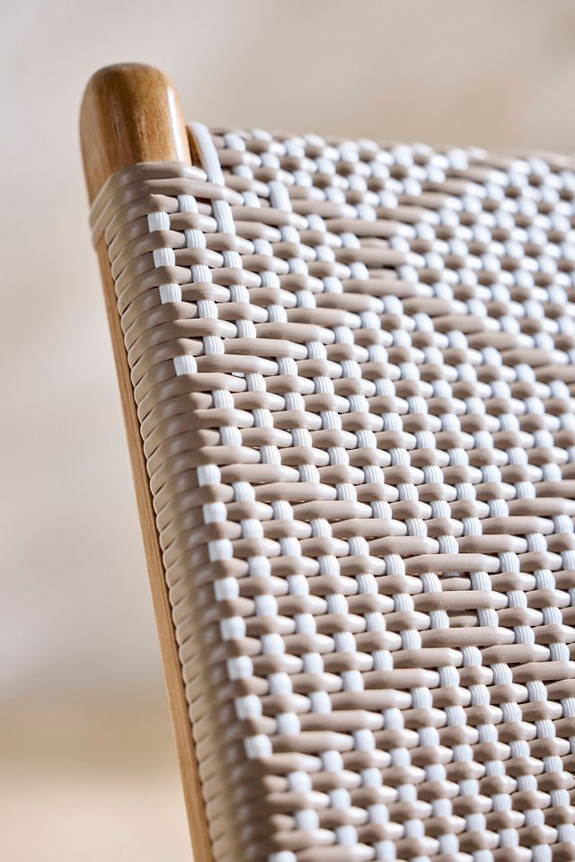 Havana Wicker + Teak Armless Chair, Neutral Wave #4