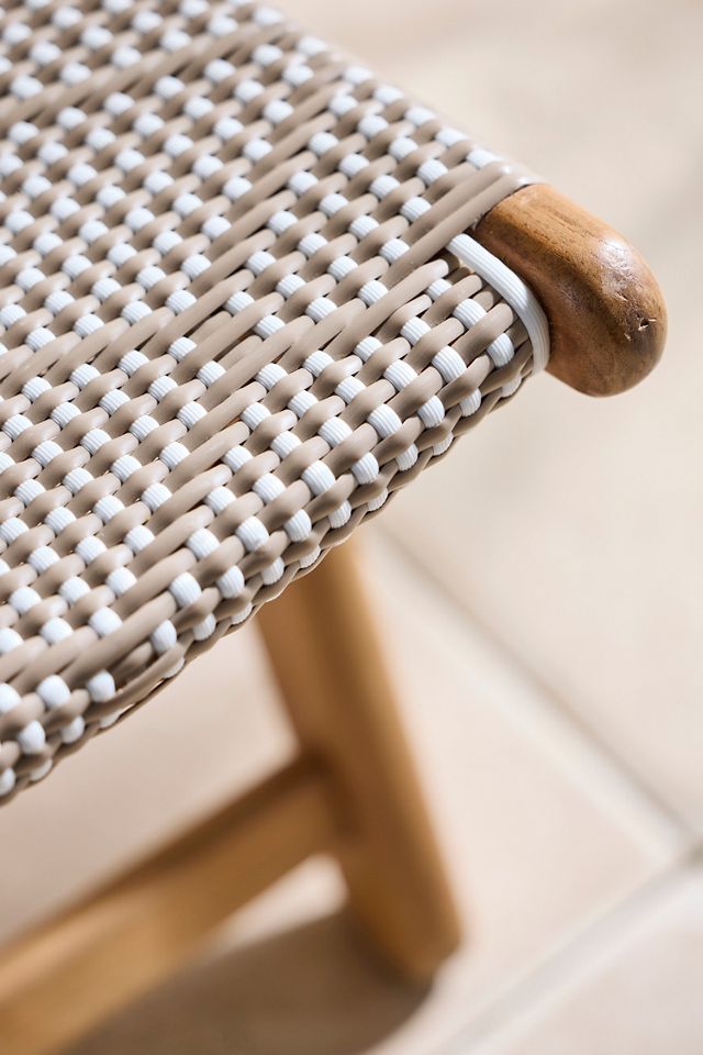 Havana Wicker + Teak Armless Chair, Neutral Wave #5