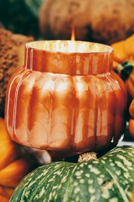 Cheena Harvest Gourmand Pumpkin & Sweet Vanilla Glass Pumpkin Candle