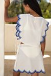Maeve Cotton Scallop Mini Wrap Skirt