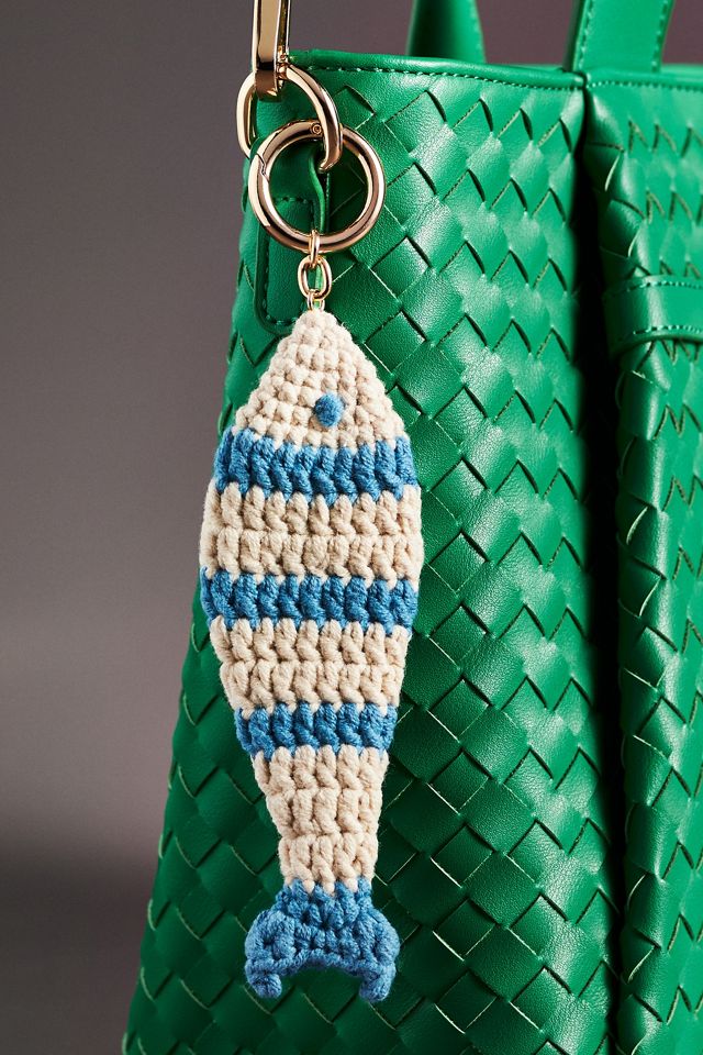 Large Crochet Fish Bag Charm #1