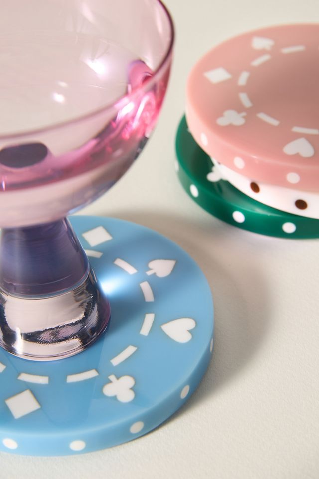 Resin Poker Chip Coasters, Set of 4 #2