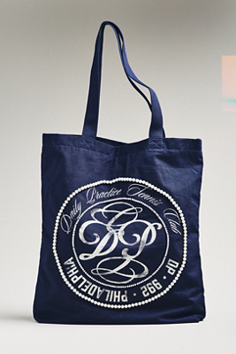 By Anthropologie Printed Beaded Canvas Tote Bag In Blue
