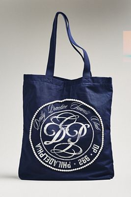 Printed Beaded Canvas Tote Bag