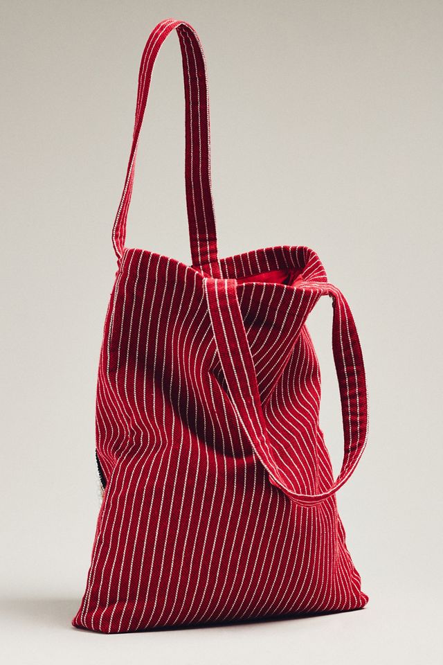 Printed Beaded Canvas Tote Bag #2