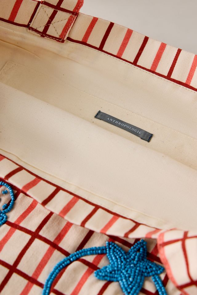 Grafische Perlenbesetzte Canvas-Tragetasche #3