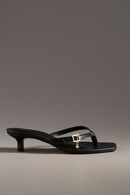 Maeve Thong Buckle Kitten Heels