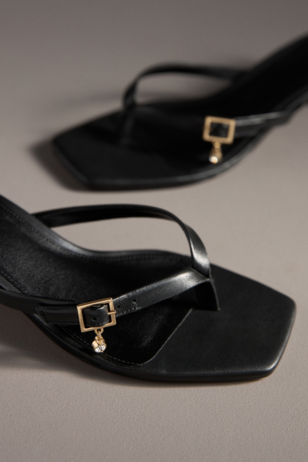 Maeve Thong Buckle Kitten Heels