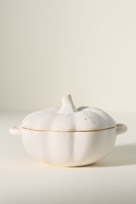 Speckled Stoneware Pumpkin Cocotte