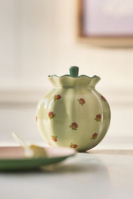 Georgie Handpainted Decaled Stoneware Honey Pot