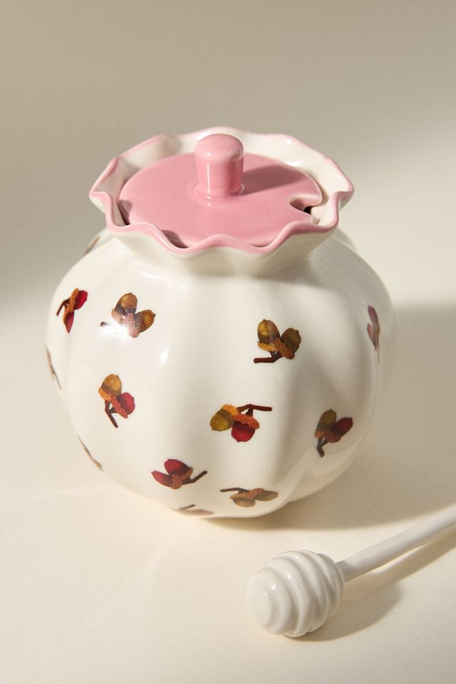 Georgie Handpainted Decaled Stoneware Honey Pot #3