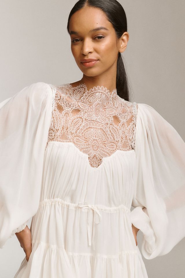 Shona Joy Emory Long-Sleeve Lace Mini Dress #3
